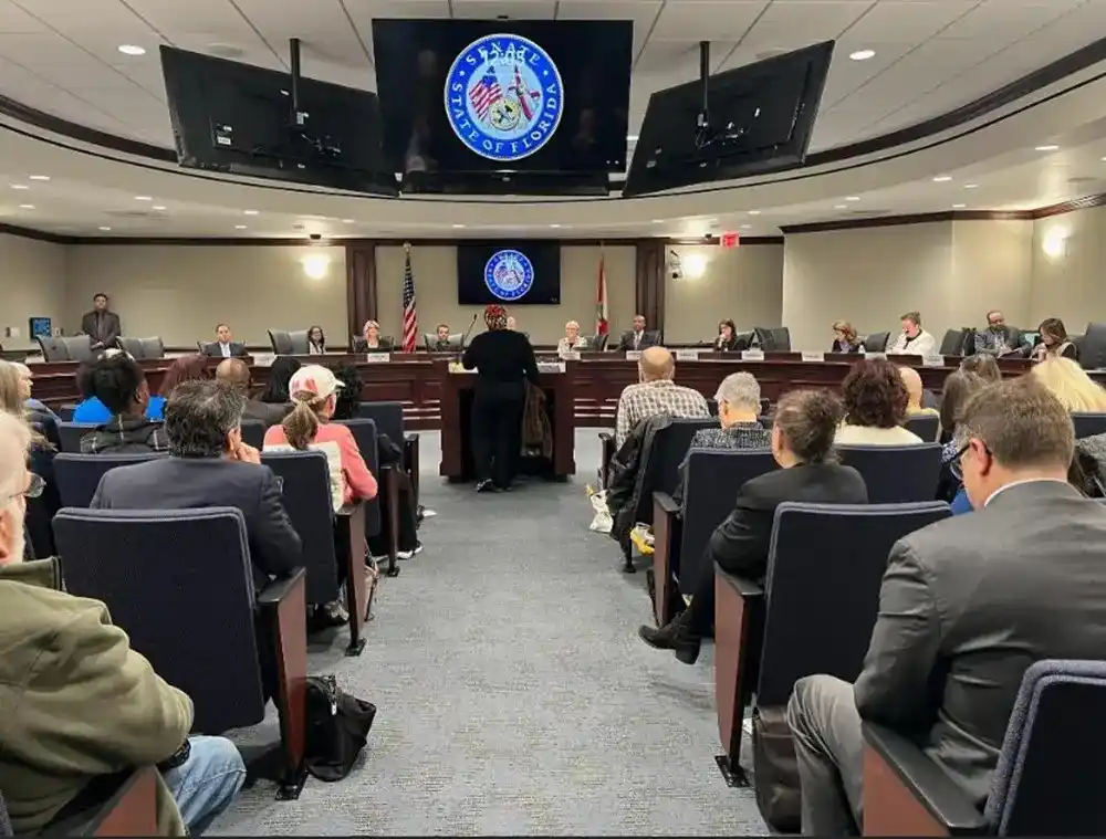 Florida state legislature chamber during the vote on House Bill 991, the voter citizenship verification law